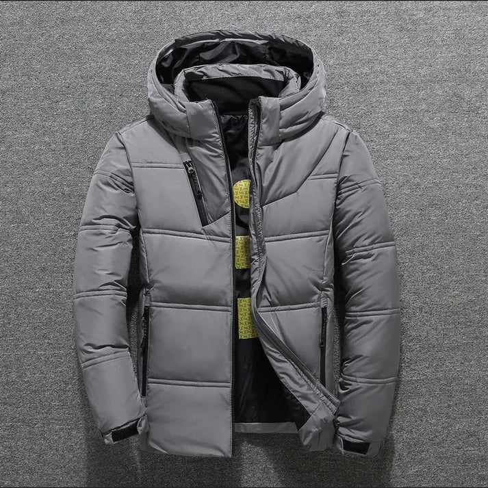 Hooded Puffer Jacket for Men - Zip-Up - Image 4