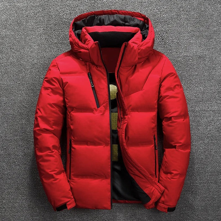 Hooded Puffer Jacket for Men - Zip-Up - Image 3