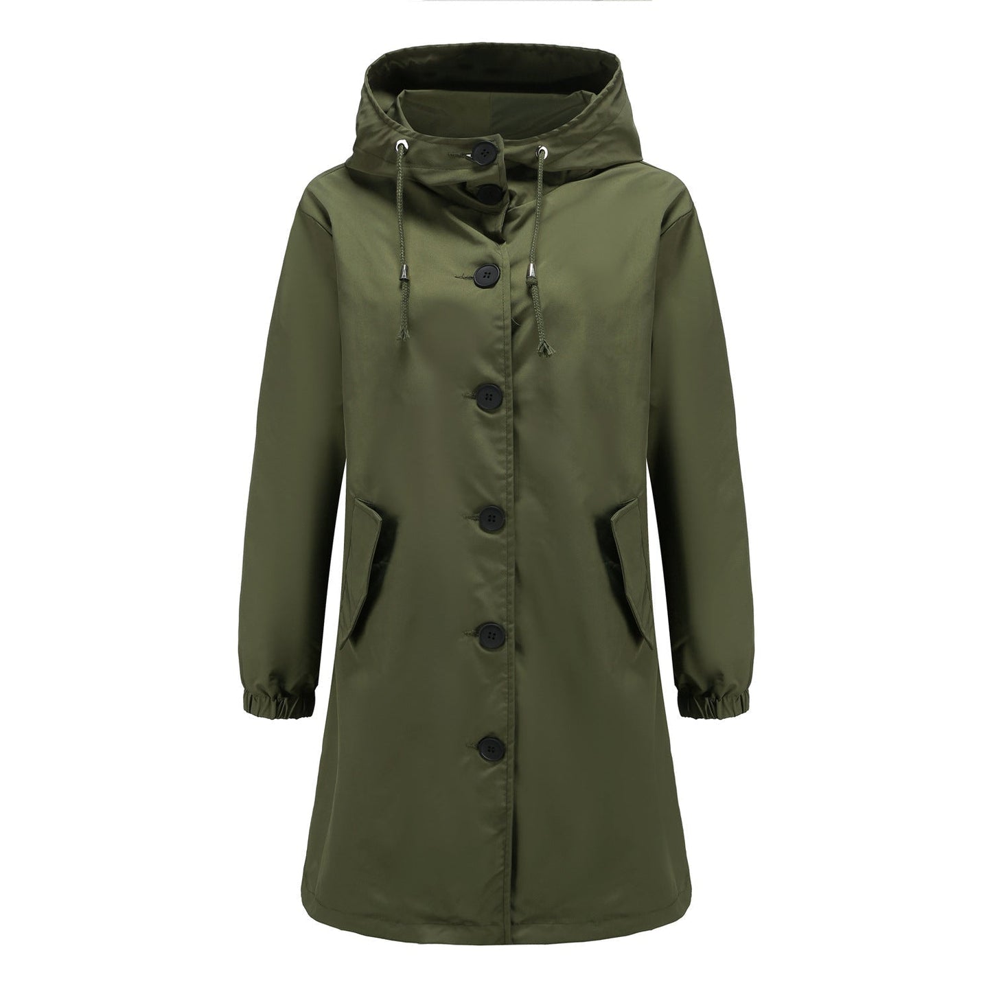 Hooded A-Line Coat for Women - Button Front - Image 5