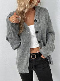 Hooded Pullover Sweater for Women - Button Front - Image 1