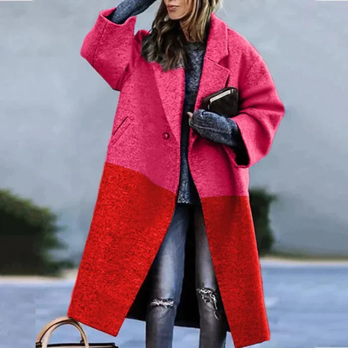 Long Oversized Coat for Women - Notched Lapel - Image 6