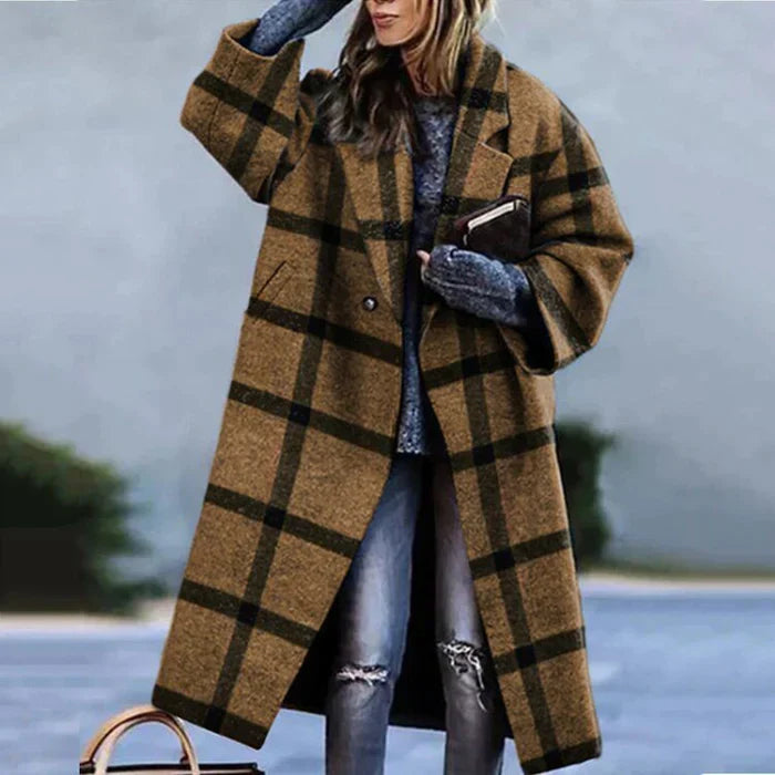 Long Oversized Coat for Women - Notched Lapel - Image 7