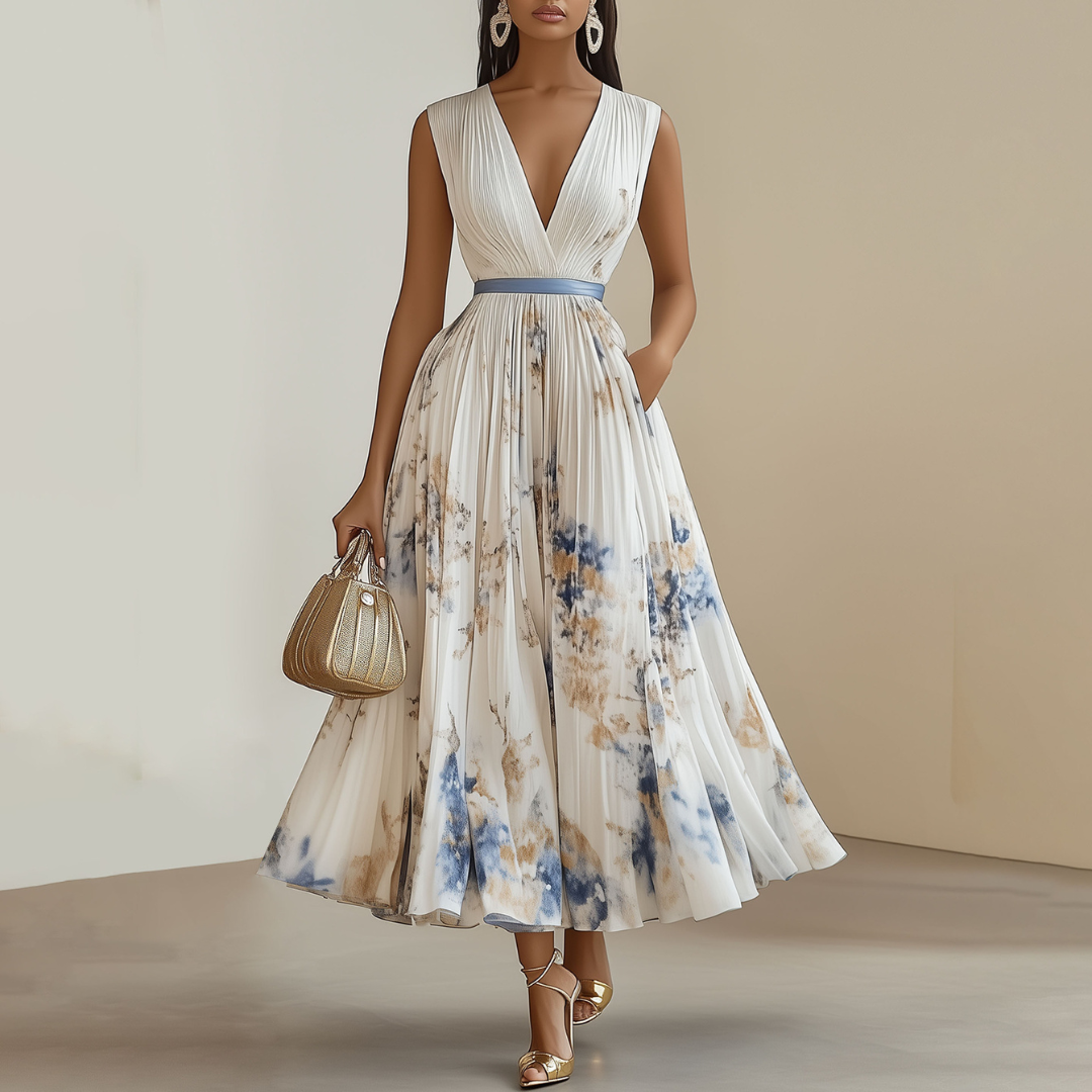Image of Women's Floral Print A-Line Midi Dress